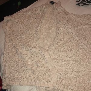 Woven cardigan, short sleeve